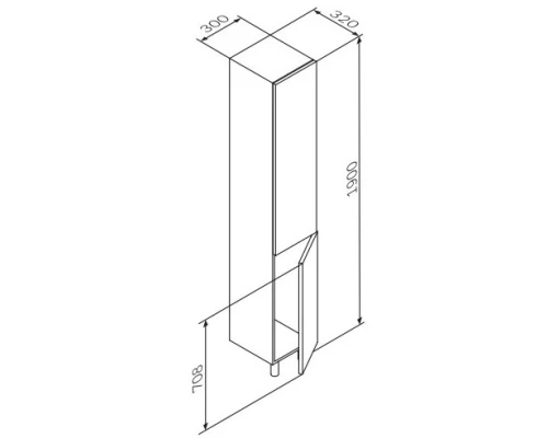 Пенал напольный орех R Am.Pm Gem M90CSR0306NF