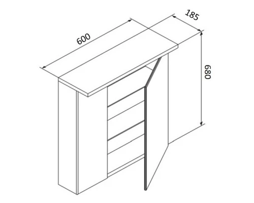 Зеркальный шкаф 60x68 см кобальт глянец R Am.Pm Spirit V2.0 M70AMCR0601PG