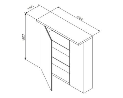 Зеркальный шкаф 60x68 см кобальт глянец L Am.Pm Spirit V2.0 M70AMCL0601PG