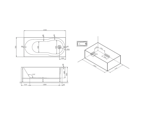 Акриловая ванна 150x70 см Am.Pm X-Joy W88A-150-070W-A