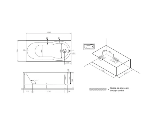 Акриловая ванна 170x70 см Am.Pm X-Joy W88A-170-070W-A