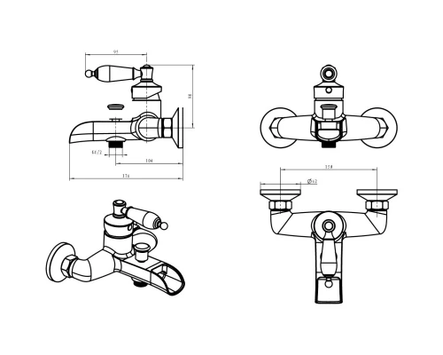 Смеситель для ванны Boheme Vogue 223