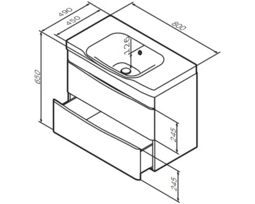 Тумба белый глянец 80 см Am.Pm Like M80FHX0802WG