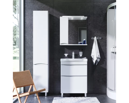 Зеркальный шкаф 65x75 см белый глянец L Am.Pm Like M80MPL0651WG