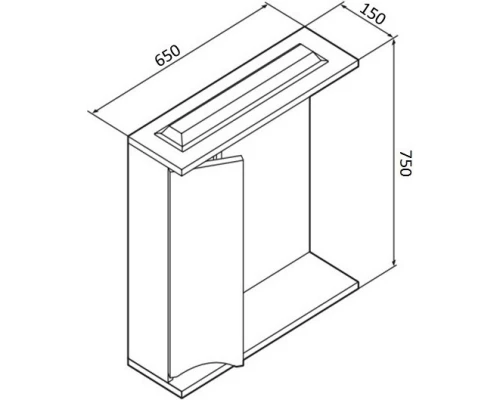 Зеркальный шкаф 65x75 см белый глянец L Am.Pm Like M80MPL0651WG