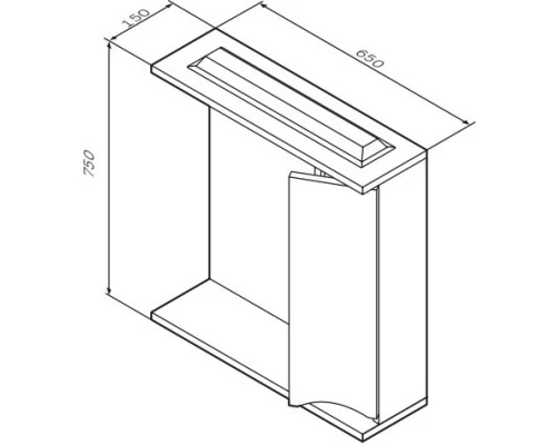 Зеркальный шкаф 65x75 см белый глянец R Am.Pm Like M80MPR0651WG