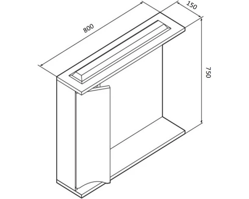 Зеркальный шкаф 80x75 см белый глянец L Am.Pm Like M80MPL0801WG