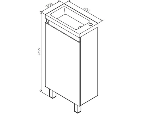 Тумба белый глянец 42,5 см Am.Pm X-Joy M85AFSX0451WG