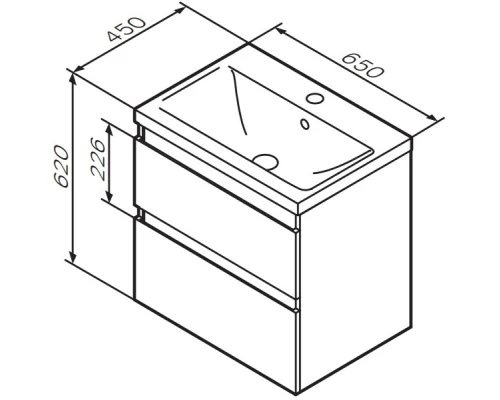 Тумба белый глянец 62,5 см Am.Pm X-Joy M85AFHX0652WG