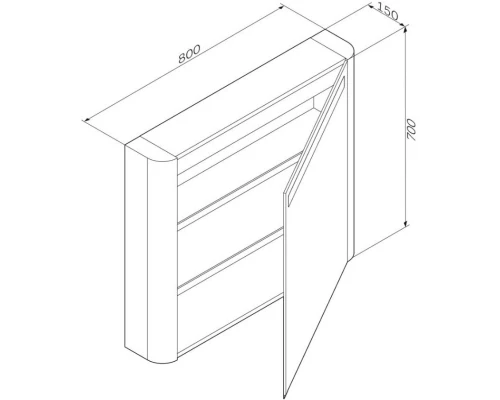 Зеркальный шкаф 80x70 см табачный дуб R Am.Pm Sensation M30MCR0801TF