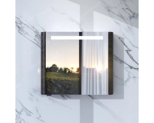 Зеркальный шкаф 80x70 см табачный дуб R Am.Pm Sensation M30MCR0801TF