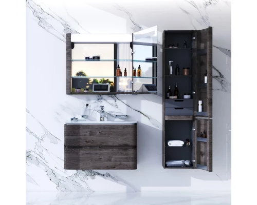 Зеркальный шкаф 80x70 см табачный дуб R Am.Pm Sensation M30MCR0801TF