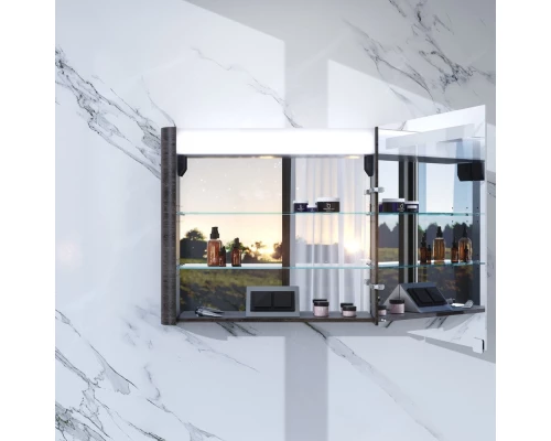 Зеркальный шкаф 80x70 см табачный дуб R Am.Pm Sensation M30MCR0801TF