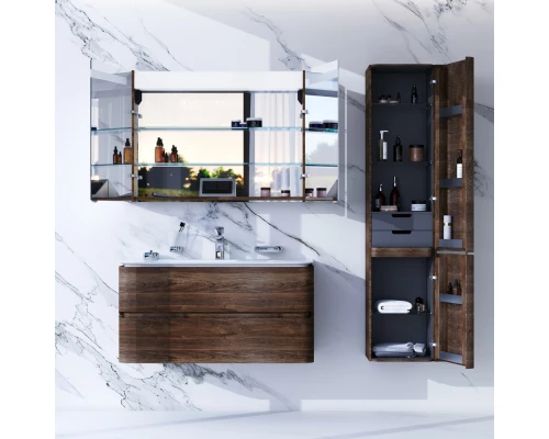 Зеркальный шкаф 100x70 см орех Am.Pm Sensation M30MCX1001NF