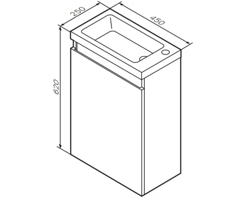 Комплект мебели белый глянец 55 см Am.Pm X-Joy M85AFHX0451WG + M85AWCC0452WG + M91AMOX0553WG