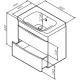 Тумба с раковиной белый глянец 65 см Am.Pm Like M80FHX0652WG + M80WCC0652WG