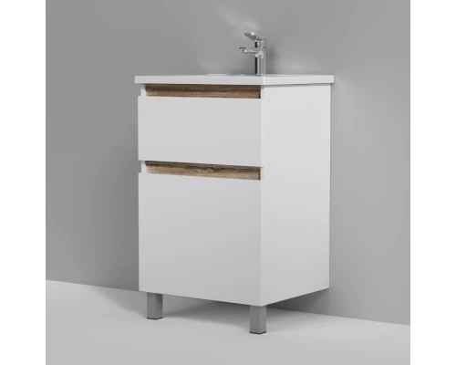 Комплект мебели белый глянец 55 см Am.Pm X-Joy M85AFSX0552WG + M85AWCC0552WG + M91AMOX0553WG