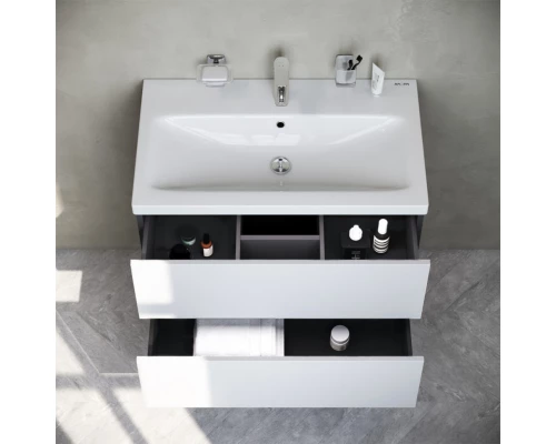 Тумба с раковиной белый глянец 76 см Am.Pm Gem M90FHX07522WG + M90WCC0752WG