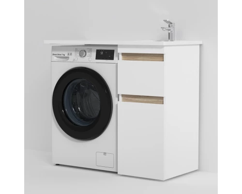 Тумба с раковиной белый глянец 100 см Am.Pm X-Joy M85AFSX0402WG + M85AWPR1001WG