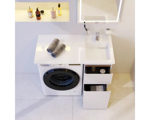 Тумба с раковиной белый глянец 100 см Am.Pm X-Joy M85AFSX0402WG + M85AWPR1001WG