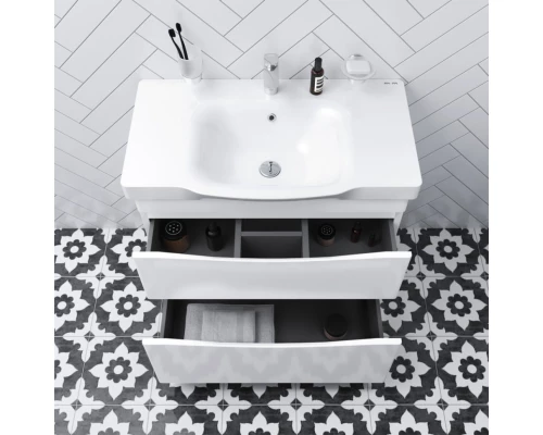 Комплект мебели белый глянец 80 см Am.Pm Like M80FSX0802WG + M80WCC0802WG + M80MPL0801WG