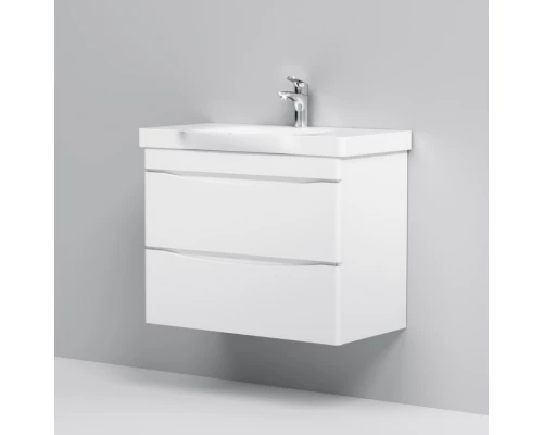 Тумба с раковиной белый глянец 80 см Am.Pm Like M80FHX0802WG + M80WCC0802WG