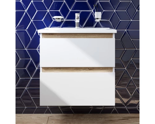 Тумба с раковиной белый глянец 65 см Am.Pm X-Joy M85AFHX0652WG + M85AWCC0652WG