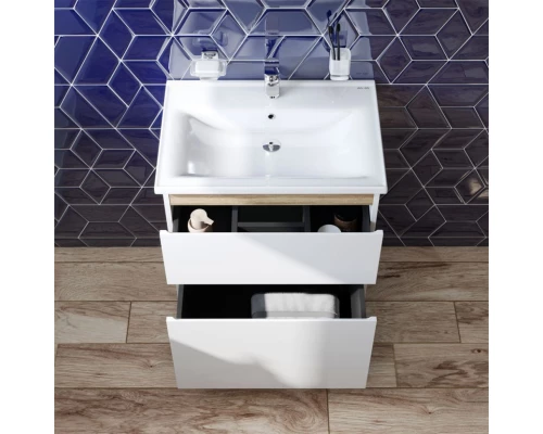 Комплект мебели белый глянец 65 см Am.Pm X-Joy M85AFSX0652WG + M85AWCC0652WG + M91AMOX0653WG