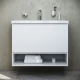 Тумба с раковиной белый глянец 76 см Am.Pm Gem M90FHX07521WG + M90WCC0752WG