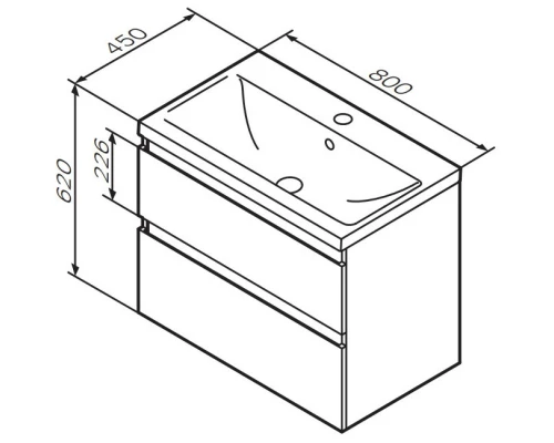 Тумба с раковиной белый глянец 80 см Am.Pm X-Joy M85AFHX0802WG + M85AWCC0802WG
