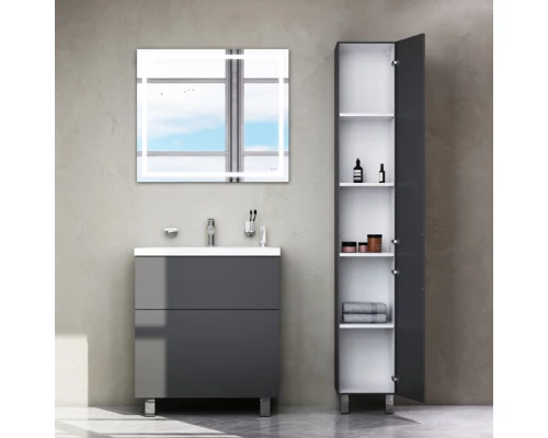 Комплект мебели графит матовый 80 см Am.Pm Gem M90FSX07522GM32 + M90WCC0752WG + M91AMOX0801WG