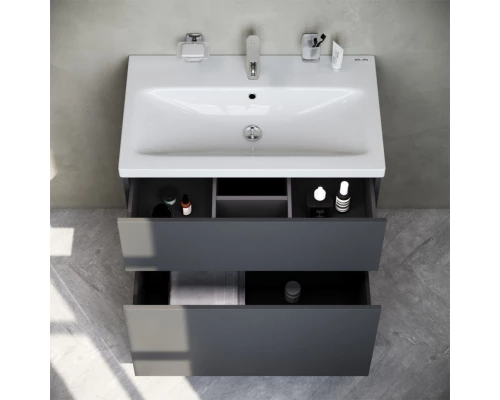 Тумба с раковиной графит матовый 76 см Am.Pm Gem M90FSX07522GM32 + M90WCC0752WG