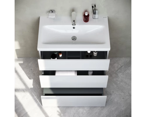 Тумба с раковиной белый глянец 76 см Am.Pm Gem M91FSX0752WG + M90WCC0752WG