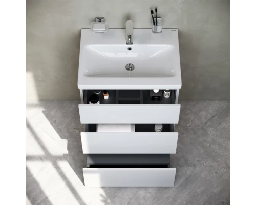 Тумба с раковиной белый глянец 61 см Am.Pm Gem M91FSX0602WG + M90WCC0602WG