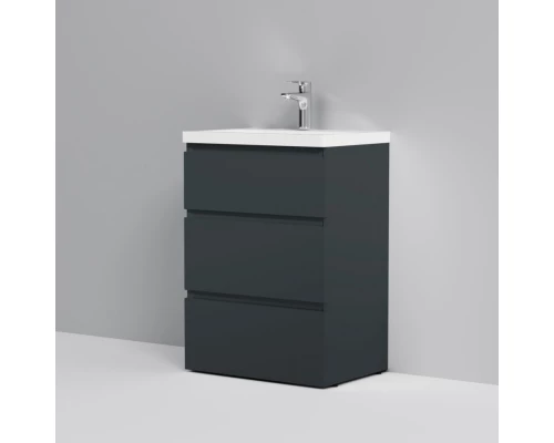 Тумба с раковиной графит матовый 61 см Am.Pm Gem S M91FSX0602GM + M90WCC0602WG