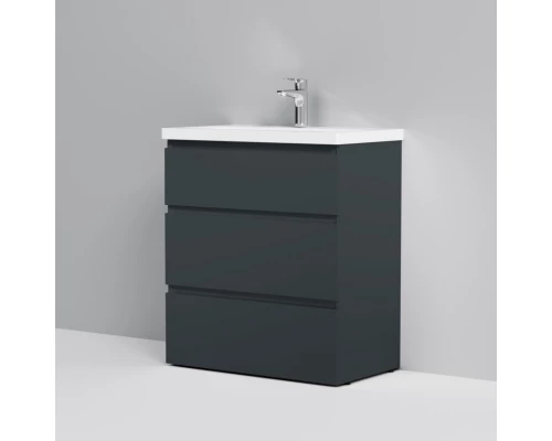Тумба с раковиной графит матовый 76 см Am.Pm Gem S M91FSX0752GM + M90WCC0752WG