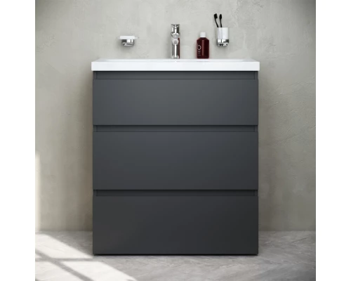 Тумба с раковиной графит матовый 76 см Am.Pm Gem S M91FSX0752GM + M90WCC0752WG