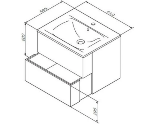 Тумба с раковиной белый глянец 61 см Am.Pm Spirit V2.0 M70AFHX0602WG + M70AWCC0602WG