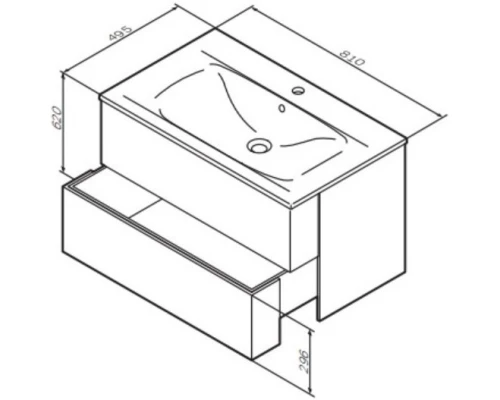 Комплект мебели белый глянец 81 см Am.Pm Spirit V2.0 M70AFHX0802WG + M70AWCC0802WG + M71AMOX0801SA