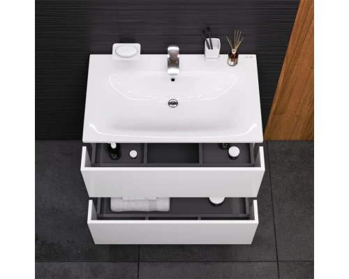 Комплект мебели белый глянец 81 см Am.Pm Spirit V2.0 M70AFHX0802WG + M70AWCC0802WG + M71AMOX0801SA