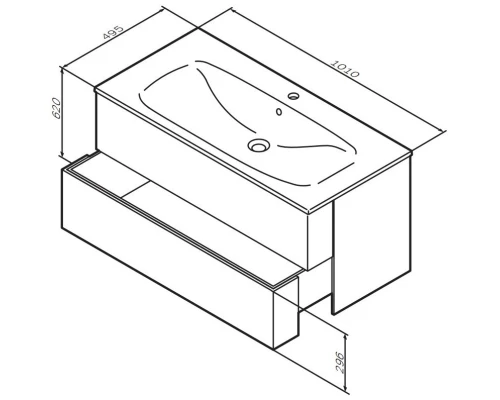 Комплект мебели белый глянец 101 см Am.Pm Spirit V2.0 M70AFHX1002WG + M70AWCC1002WG + M71AMOX1001SA