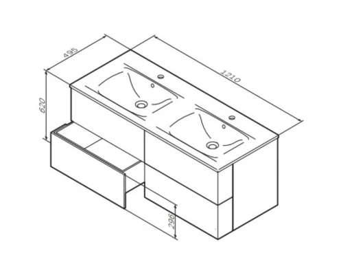 Комплект мебели белый глянец 121 см Am.Pm Spirit V2.0 M70AFHD1202WG + M70AWCD1202WG + M71AMOX1001SA