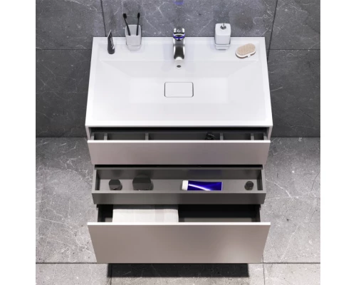 Тумба с раковиной серый матовый 80,8 см Am.Pm Inspire 2.0 M50AFHX0803EGM + M50AWPX0801WG