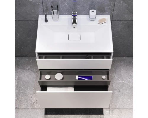 Тумба с раковиной белый матовый 80,8 см Am.Pm Inspire 2.0 M50AFHX0803WM + M50AWPX0801WG