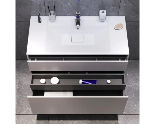 Комплект мебели серый матовый 100,8 см Am.Pm Inspire 2.0 M50AFHX1003EGM + M50AWPX1001WG + M50AMOX1001SA