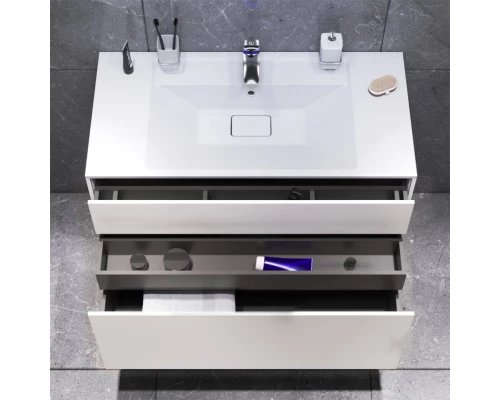 Тумба с раковиной белый матовый 100,8 см Am.Pm Inspire 2.0 M50AFHX1003WM + M50AWPX1001WG