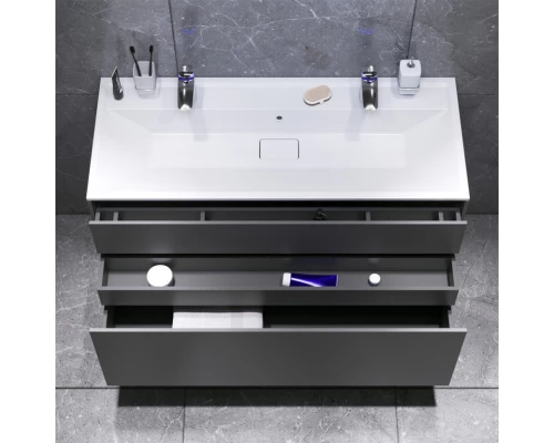 Тумба с раковиной графит матовый 120,8 см Am.Pm Inspire 2.0 M50AFHX1203GM + M50AWPC1201WG