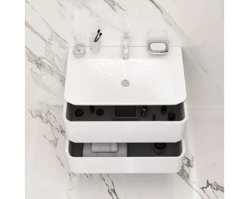 Тумба с раковиной белый глянец 80 см Am.Pm Sensation M30FHX0802WG + M30WPC0801WG