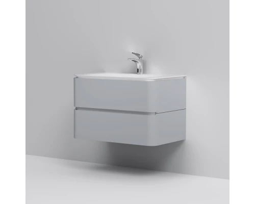 Тумба с раковиной серый шелк глянец 80 см Am.Pm Sensation M30FHX0802FG + M30WPC0801WG