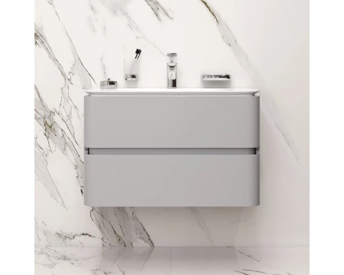 Тумба с раковиной серый шелк глянец 80 см Am.Pm Sensation M30FHX0802FG + M30WPC0801WG